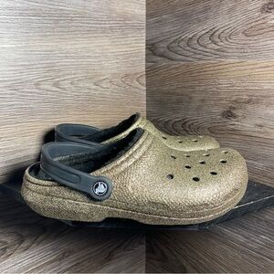Crocs gold glitter lined clog